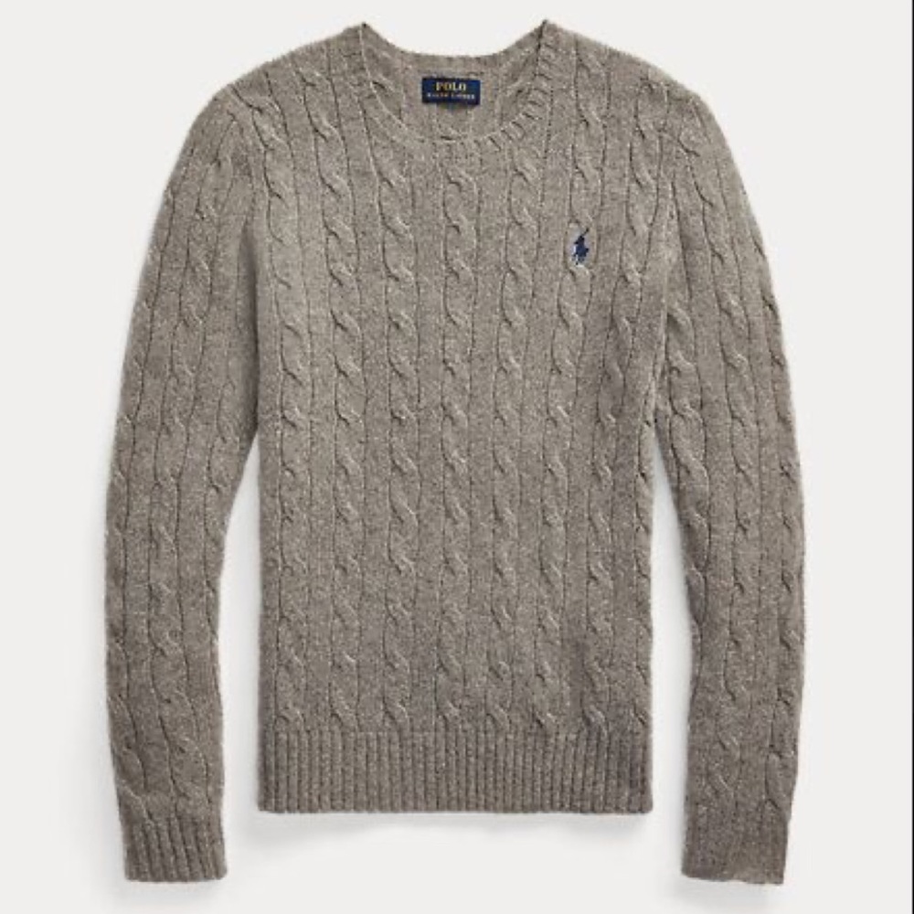 Ralph Lauren Cable-Wool Crewneck Sweater, Small
